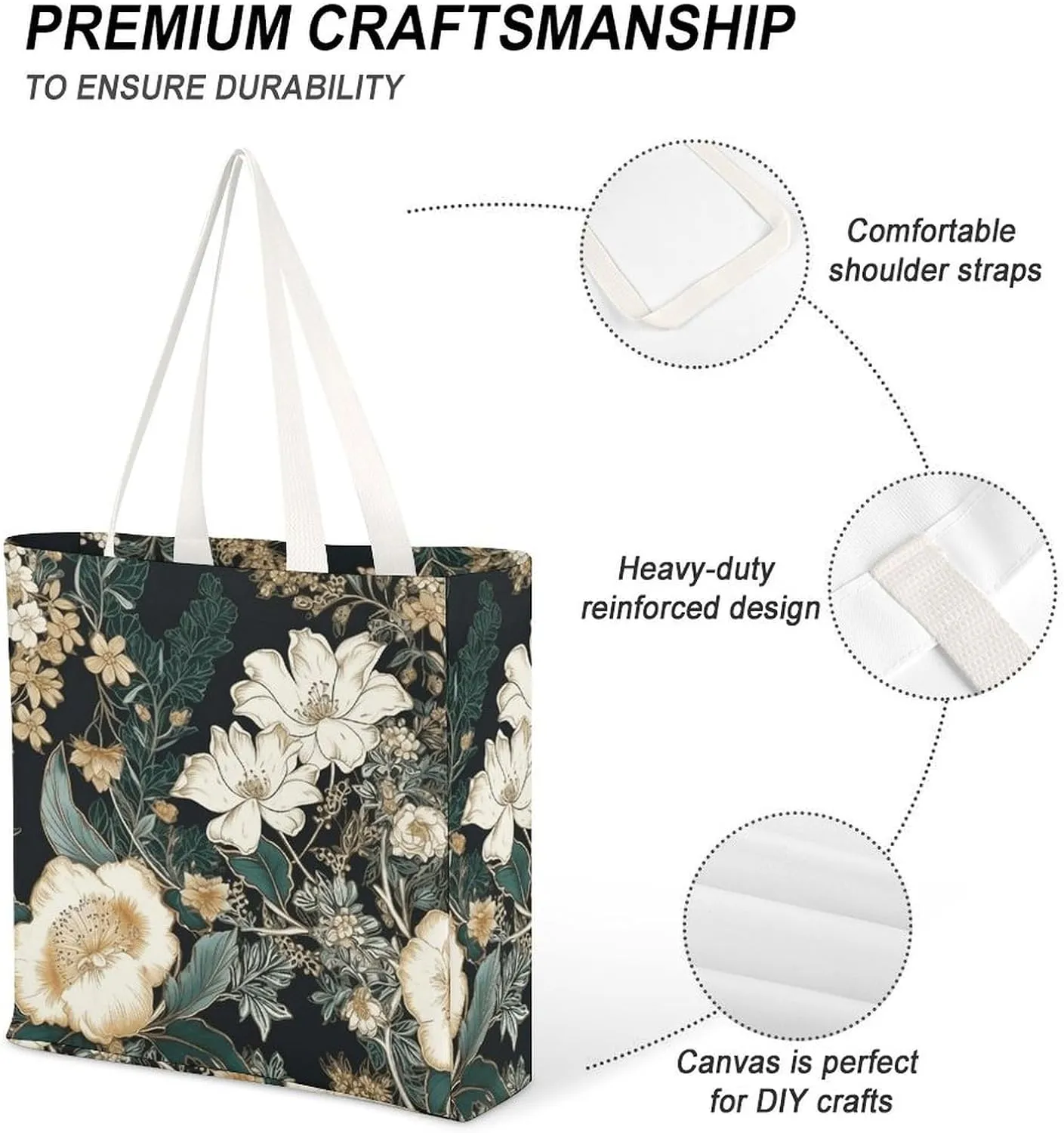 Tote Bag Laptop Handbag Standing in The Field Grocery Bag Canvas Shoulder Bag Crossbody Bag for Travel
