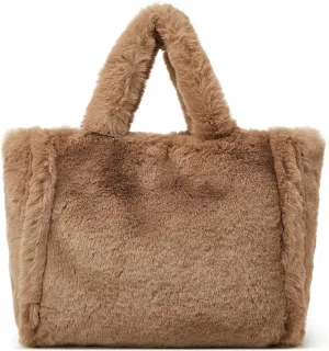 Tote Bag large Shoulder Bag Fleece Faux Fur Hobo Tote Bag Handbag Retro Bag Solid Color Big Purse