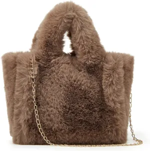 Tote Bag large Shoulder Bag Fleece Faux Fur Hobo Tote Bag Handbag Retro Bag Solid Color Big Purse