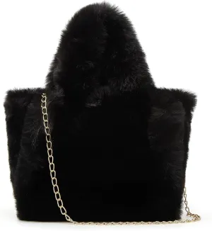 Tote Bag large Shoulder Bag Fleece Faux Fur Hobo Tote Bag Handbag Retro Bag Solid Color Big Purse