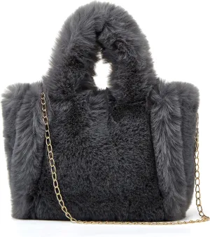 Tote Bag large Shoulder Bag Fleece Faux Fur Hobo Tote Bag Handbag Retro Bag Solid Color Big Purse