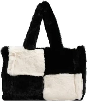Tote Bag large Shoulder Bag Fleece Faux Fur Hobo Tote Bag Handbag Retro Bag Solid Color