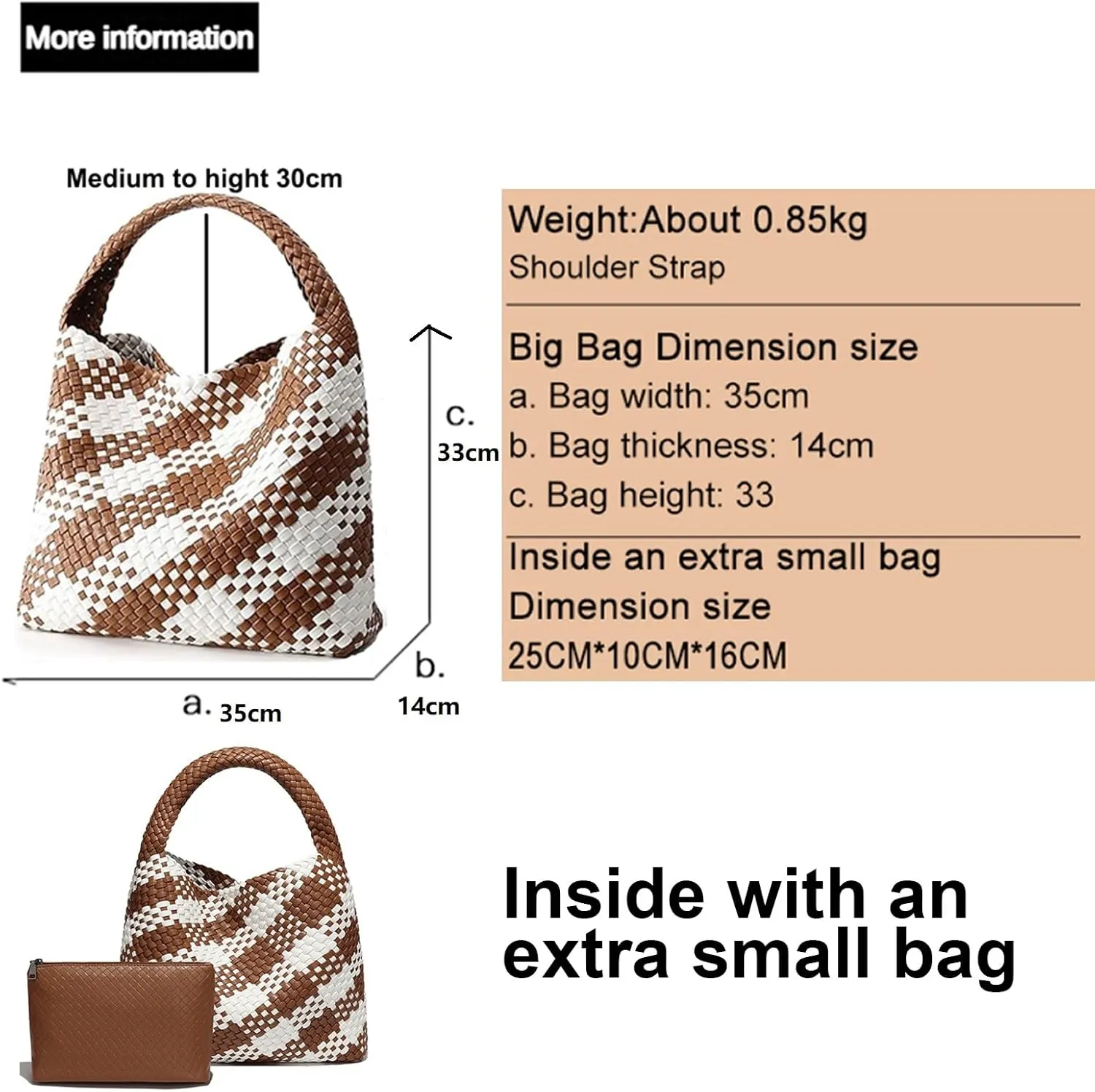 Tote Bag Shoulder Handbags for Women Hand bag Large Capacity Travel Woven Lightweight Purse Hobo Slouchy Bags