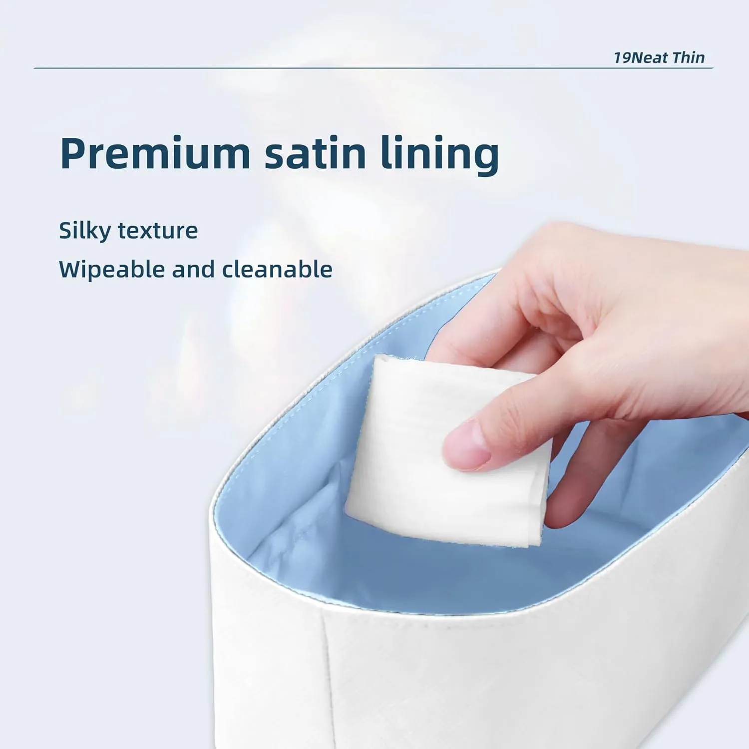 Tote Organizer Insert, Lightweight Insert Compatible with Bohème Hobo, Waterproof Dupontpaper Surface and Satin Lining (Celeste)