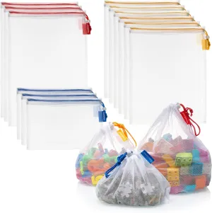 Toy Storage & Organization Mesh Bags Set of 12 Eco Friendly Washable Mesh Bags & Color Coded Drawstrings by Size S, M, L. Playroom Organization, Baby Toys, Game Pieces, Toy Sets, Bathtub Toys