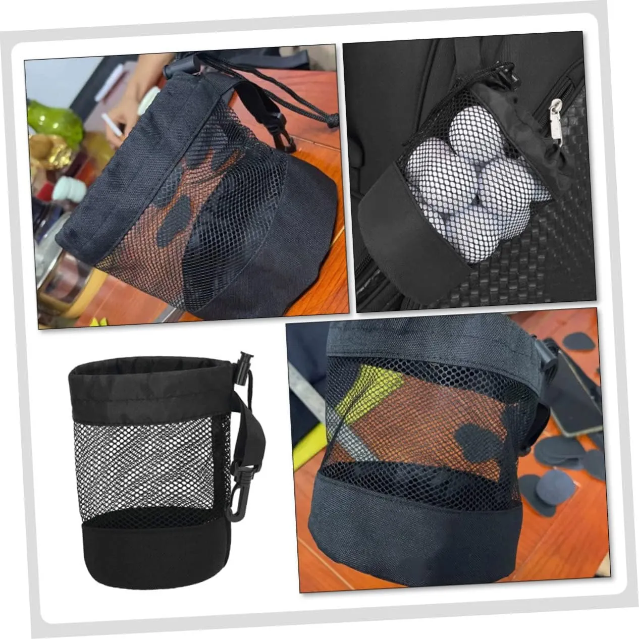 Toyvian Golf Net Bag Pouch Waist Pick Draw Portable Mesh Bag Mesh Tennis Bag Sports Equipment Storage Tennis Bag