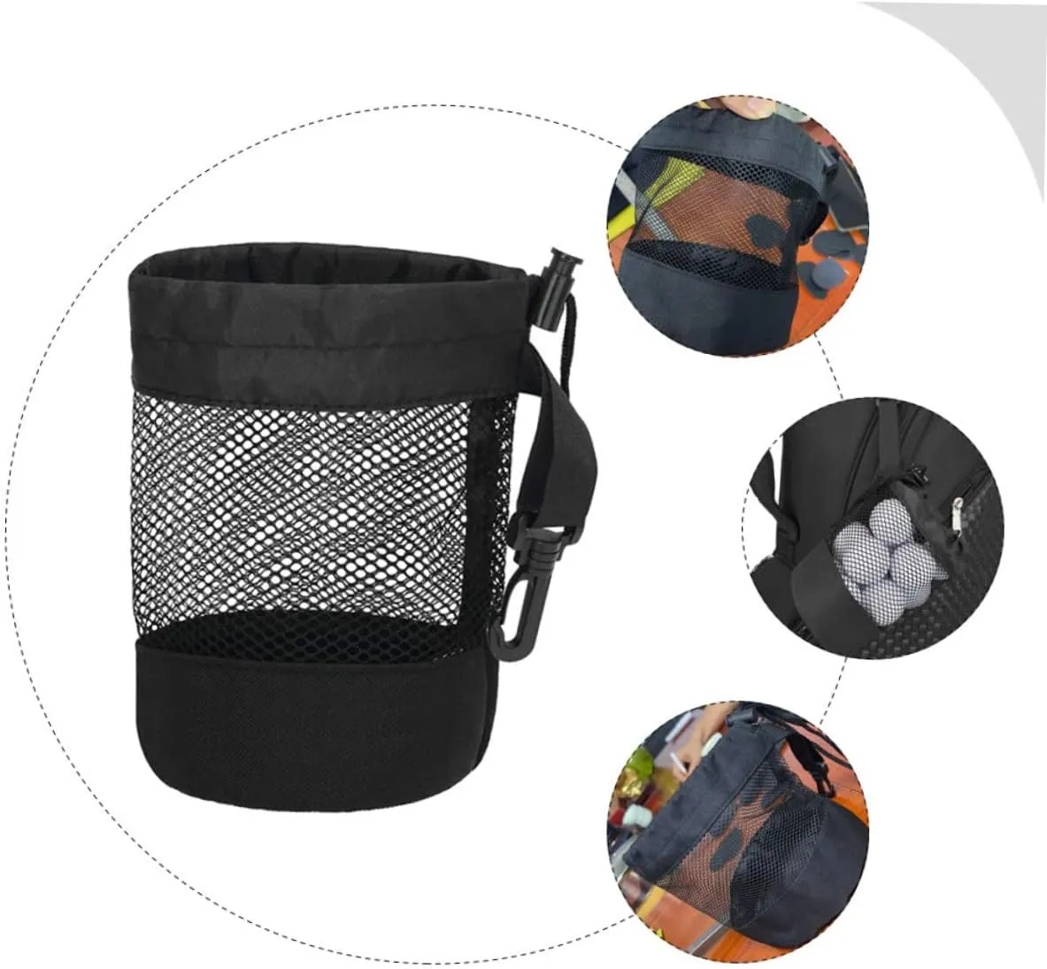 Toyvian Golf Net Bag Pouch Waist Pick Draw Portable Mesh Bag Mesh Tennis Bag Sports Equipment Storage Tennis Bag