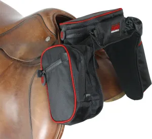 TrailMax Compact English Pommel Pocket Horse Saddlebag with Water Bottle Sleeve for Trail Riding, Works with English, Endurance & Australian Saddles