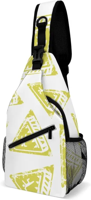 Trap Warning Fashion Sling Bag Shoulder Chest Crossbody Bags for Women Men Backpack Daypack Travel Hiking