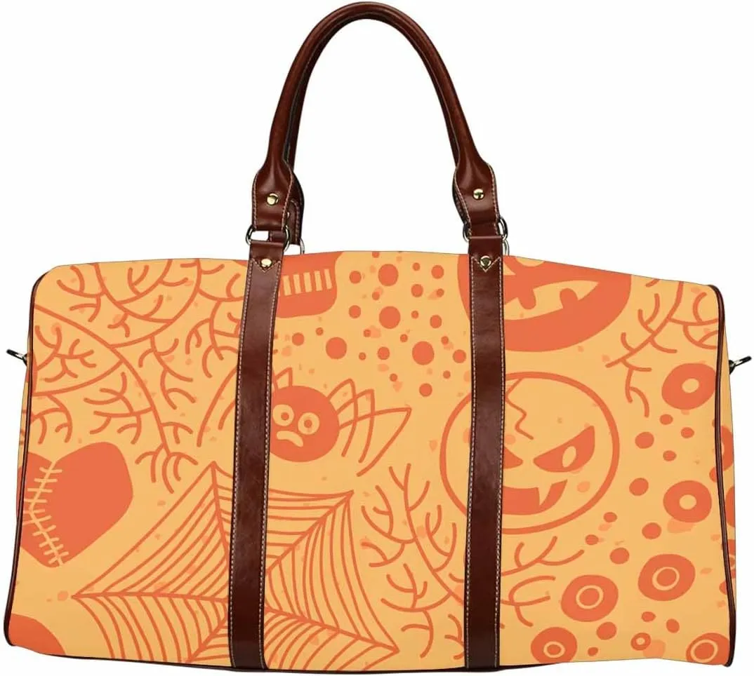 Travel Duffel Bags For Women Orange Pumpkins Personal Item Travel Bag With Compartment, Overnight Travel Duffel Bag With Toiletry Bag(Type-10,18.62"x 8.5"x 9.65")