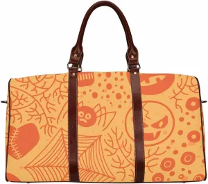 Travel Duffel Bags For Women Orange Pumpkins Personal Item Travel Bag With Compartment, Overnight Travel Duffel Bag With Toiletry Bag(Type-10,18.62"x 8.5"x 9.65")