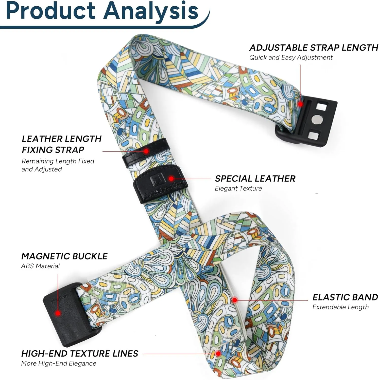 Travel Inspira Magnetic Quick-Release Luggage Strap – Adjustable Travel Belt for Suitcases, Secure Add-a-Bag Organizer for Carry-On Bags (Lightweight & Stylish Design)