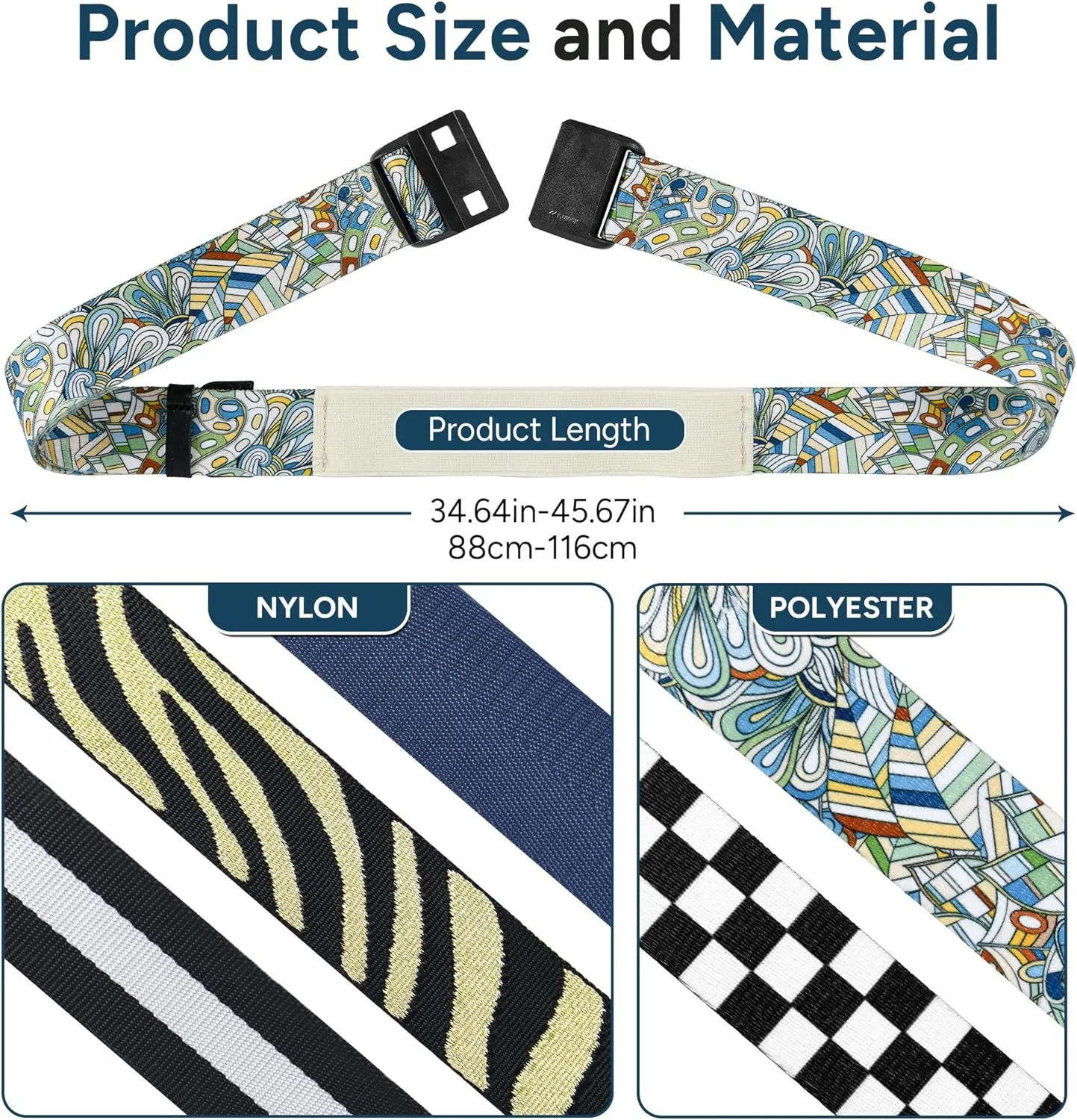 Travel Inspira Magnetic Quick-Release Luggage Strap – Adjustable Travel Belt for Suitcases, Secure Add-a-Bag Organizer for Carry-On Bags (Lightweight & Stylish Design)