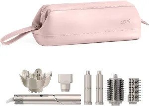 Travel Storage Bag for Dyson Airwrap/Shark Flexstyle Complete Styler and Attachments, Portable Handheld Travel Case, Waterproof Hair Dryer Carrying Case, Organizer Bag with Large Opening (Pink)
