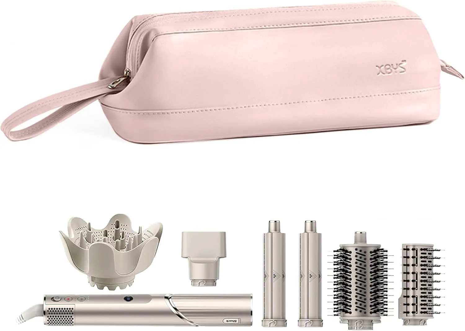 Travel Storage Bag for Dyson Airwrap/Shark Flexstyle Complete Styler and Attachments, Portable Handheld Travel Case, Waterproof Hair Dryer Carrying Case, Organizer Bag with Large Opening (Pink)