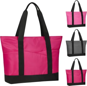 Travel Tote Bag for Women, Large Tote Handbag with Zipper, Beach Bag with Multi Pockets for College Work Shopping