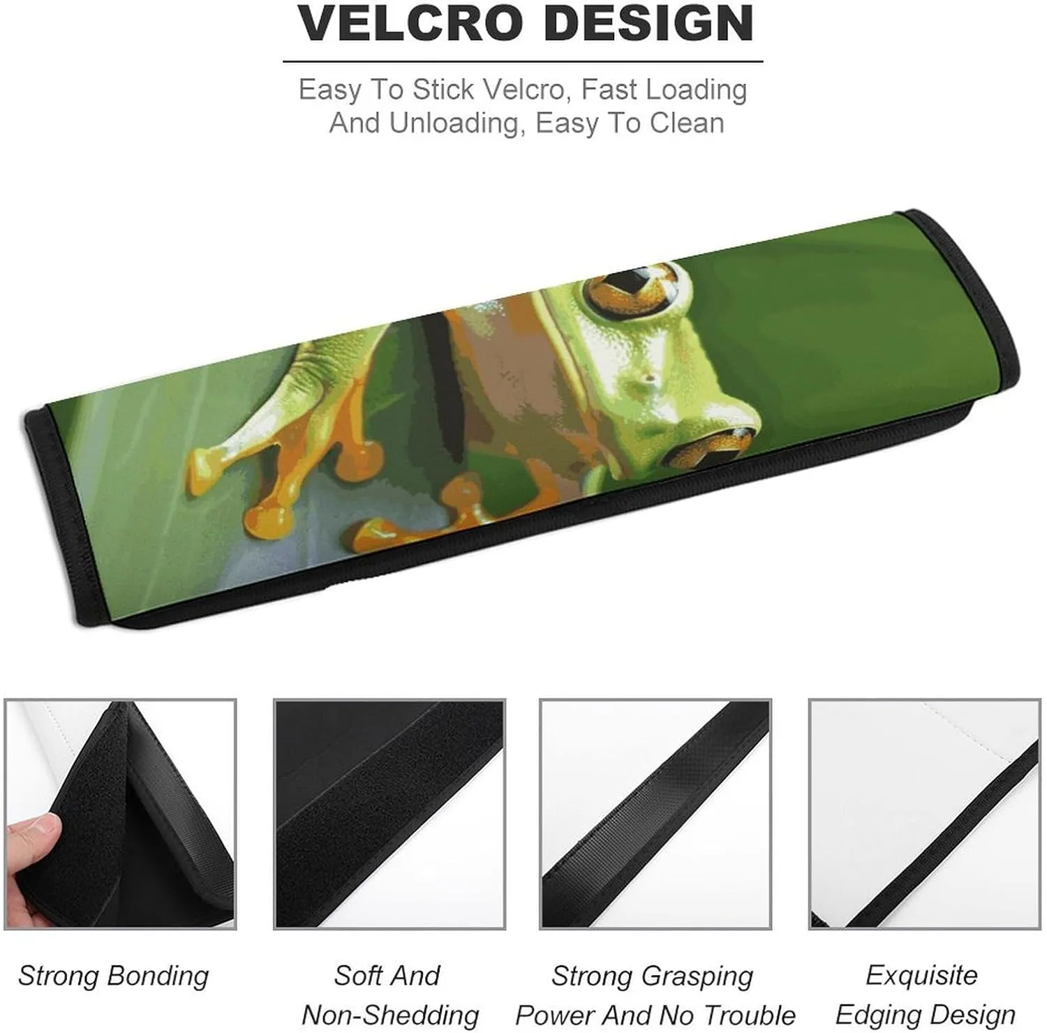 Tree Frog Baby Auto Seat Belt Cover 1PCS Universal Car Seat Belt Shoulder Protector Pad, Protect Your Shoulders and Neck for Car Seat Belt, Shoulder Bag, Backpack