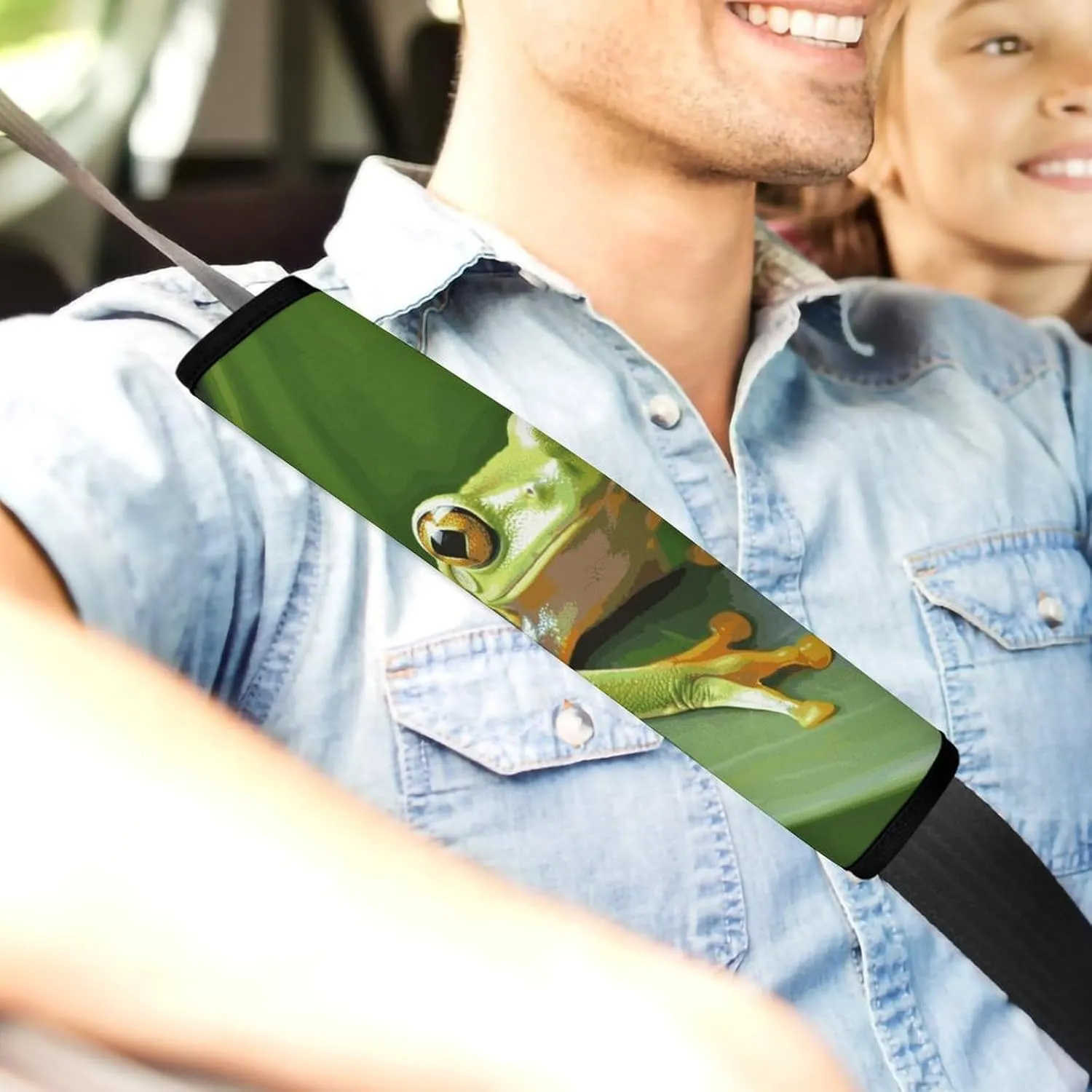Tree Frog Baby Auto Seat Belt Cover 1PCS Universal Car Seat Belt Shoulder Protector Pad, Protect Your Shoulders and Neck for Car Seat Belt, Shoulder Bag, Backpack