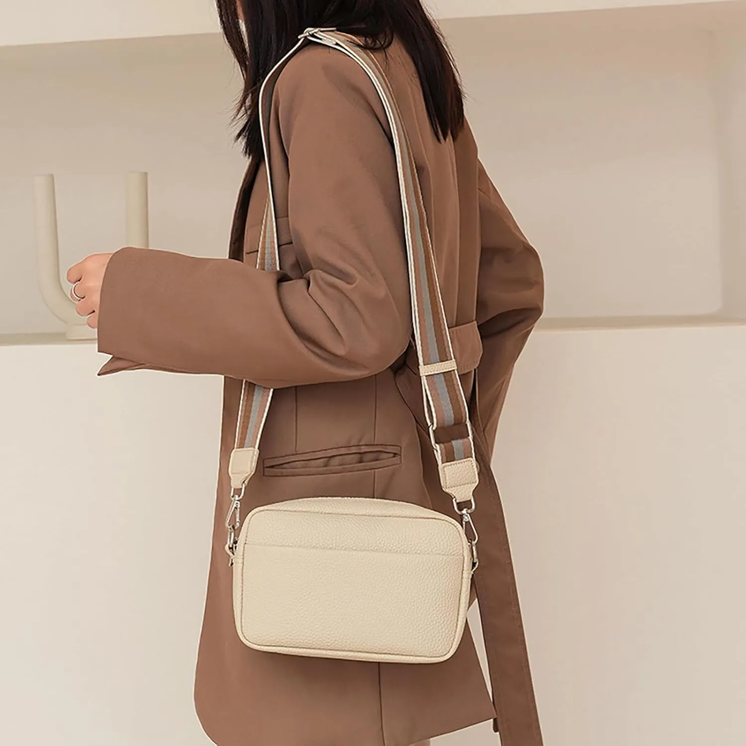 Trendy Female Bags New Foreign Trade Solid Color PU Crossbody Bags Female Small Bag Ladies Shoulder (WH2, One Size)
