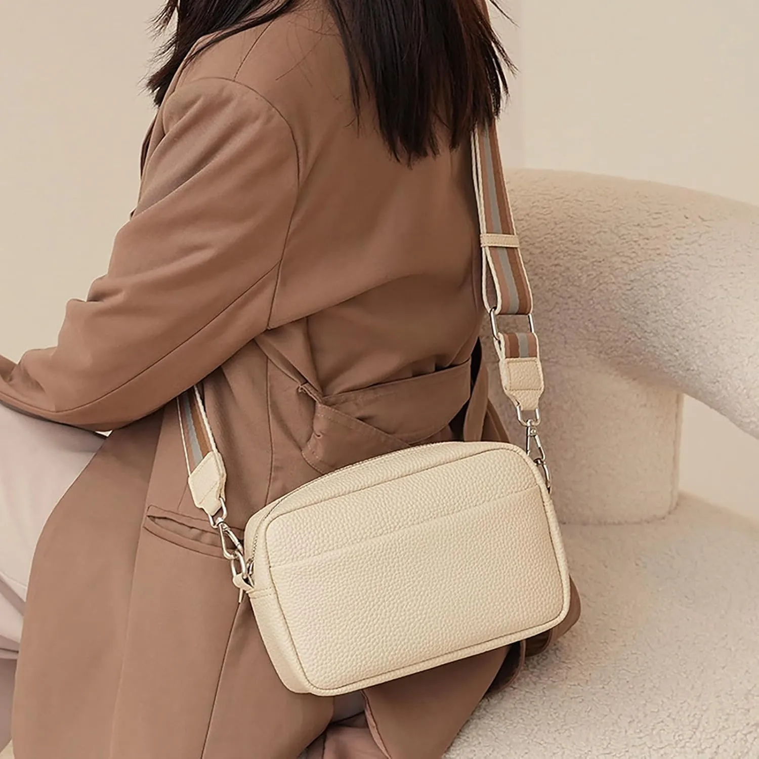 Trendy Female Bags New Foreign Trade Solid Color PU Crossbody Bags Female Small Bag Ladies Shoulder (WH2, One Size)
