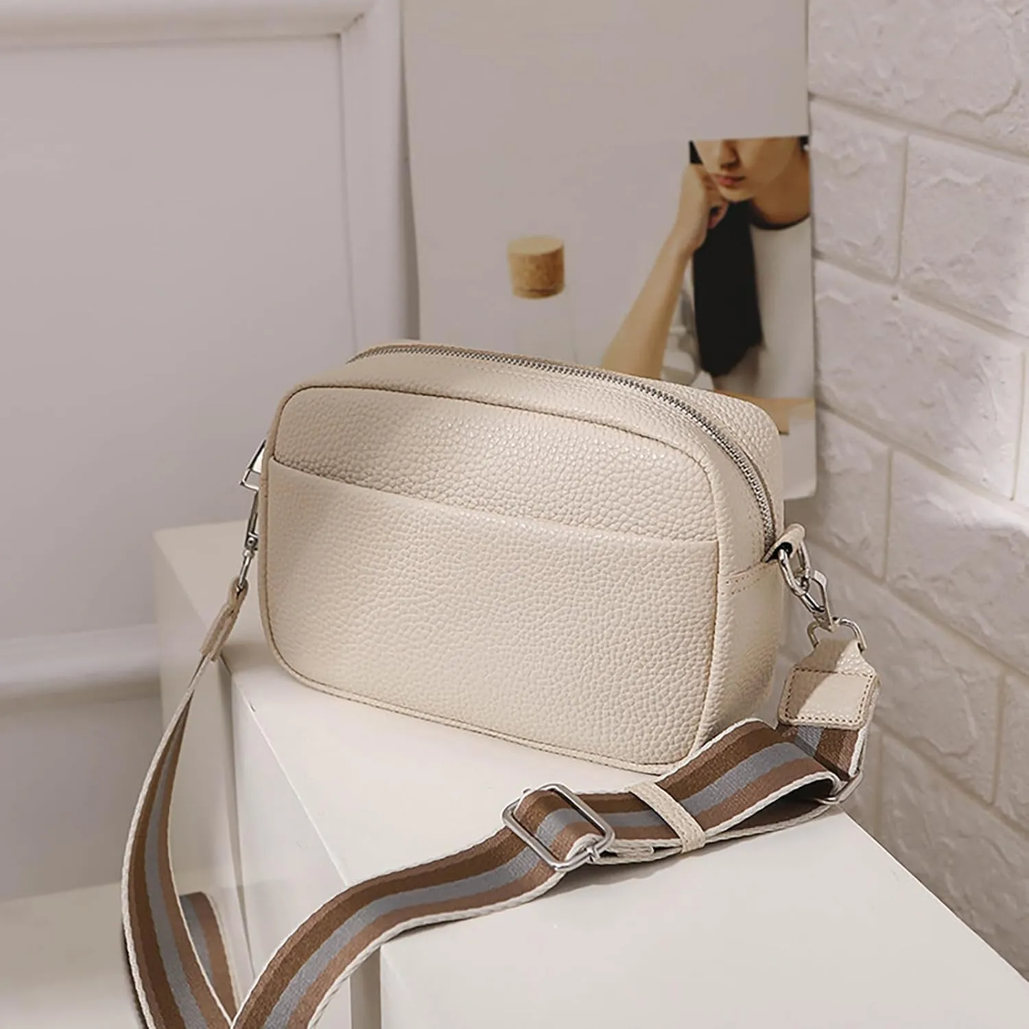 Trendy Female Bags New Foreign Trade Solid Color PU Crossbody Bags Female Small Bag Ladies Shoulder (WH2, One Size)