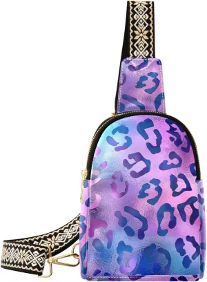 trendy Leopard Print Pattern cross body bag cute travel fanny pack for for travel