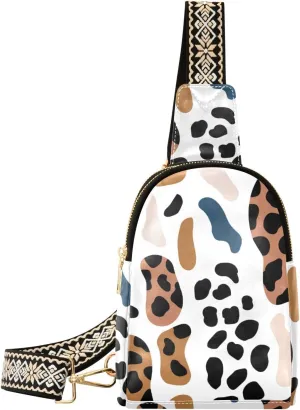 trendy Leopard Print small crossbody bag leather sling bags for women for travel