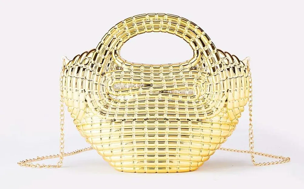 Trendy Metallic Clutch Purses for Women Acrylic Irregular Handbags with Chain 2025 Glitter Evening Bag for Wedding Gala Party