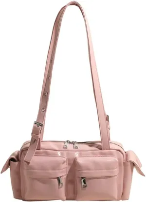 Trendy Shoulder Bags Women 2025 Spring Retro Top Handle Bag Boston Underarm Handbag Satchel Multi-Pockets Purse
