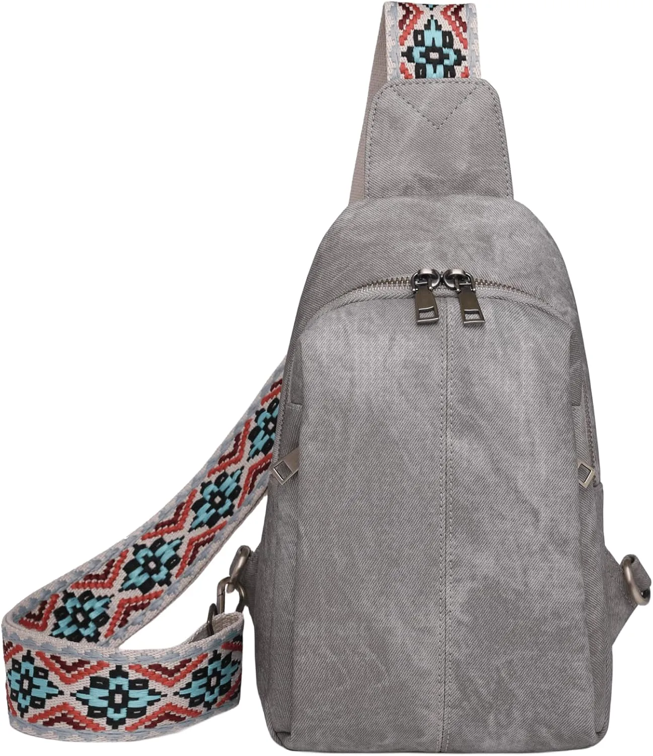 Trendy Sling Bag for Women Shoulder Cross body Bags Vegan Leather Chest Purse with Adjustable Strap