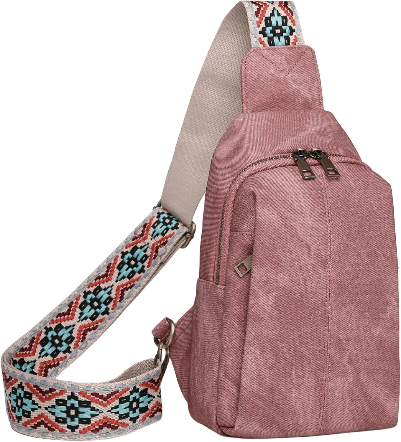 Trendy Sling Bag for Women Shoulder Cross body Bags Vegan Leather Chest Purse with Adjustable Strap