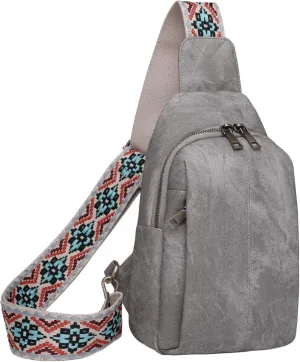 Trendy Sling Bag for Women Shoulder Cross body Bags Vegan Leather Chest Purse with Adjustable Strap