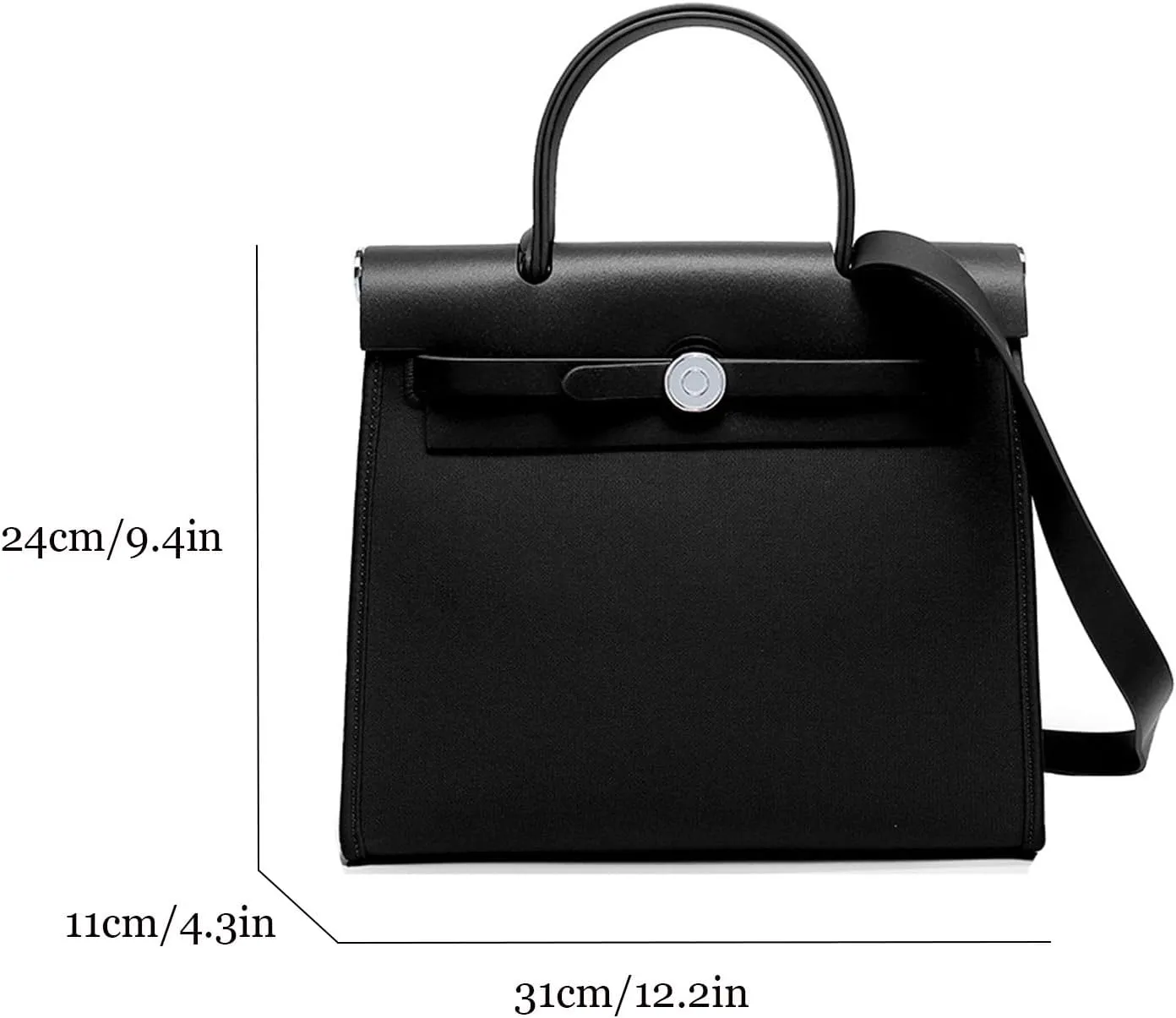 Trendy Top Handle Bags for Women,Classic Leather and Canvas Satchel small Purses Handbags Crossbody with Adjustable Strap