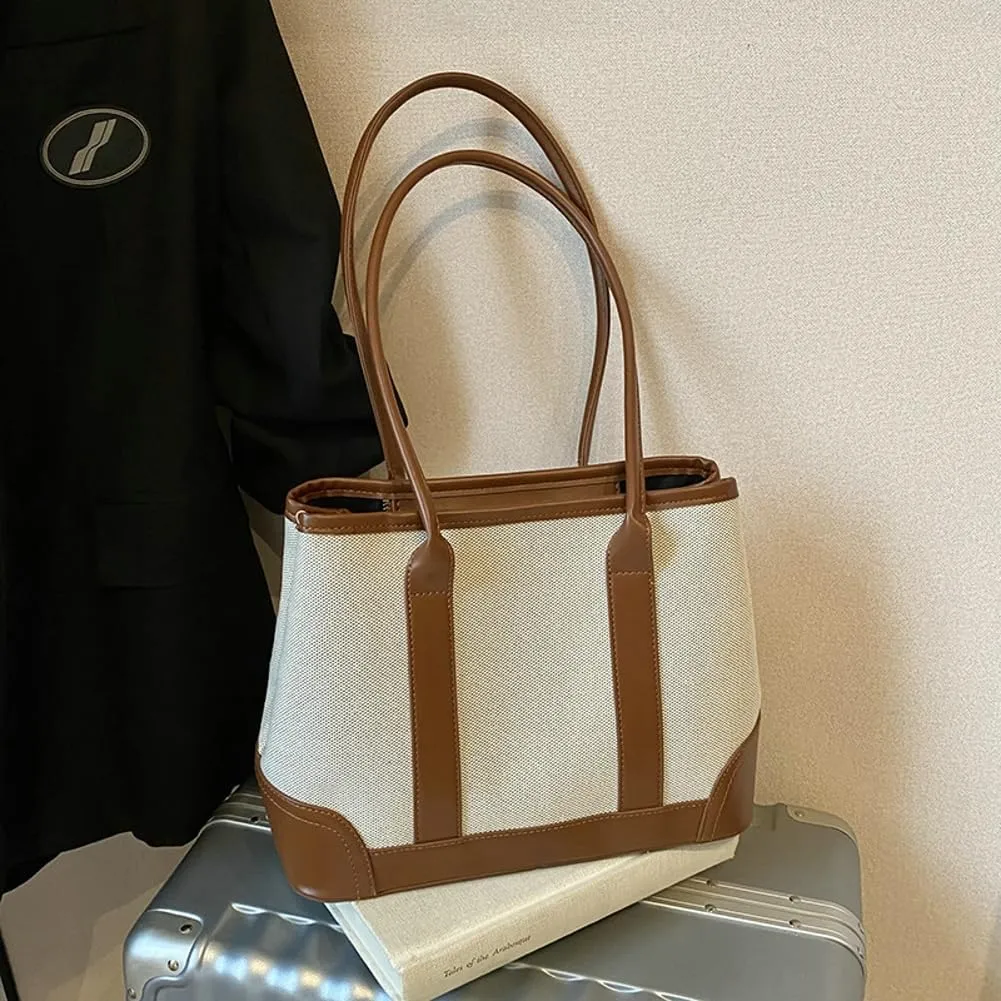 Trendy Tote Bag for Women Large Capacity Shoulder Bag Underarm Bag Tote Handbag Travel College Work Purse
