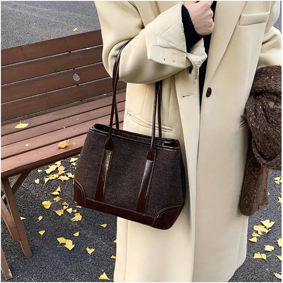 Trendy Tote Bag for Women Large Capacity Shoulder Bag Underarm Bag Tote Handbag Travel College Work Purse