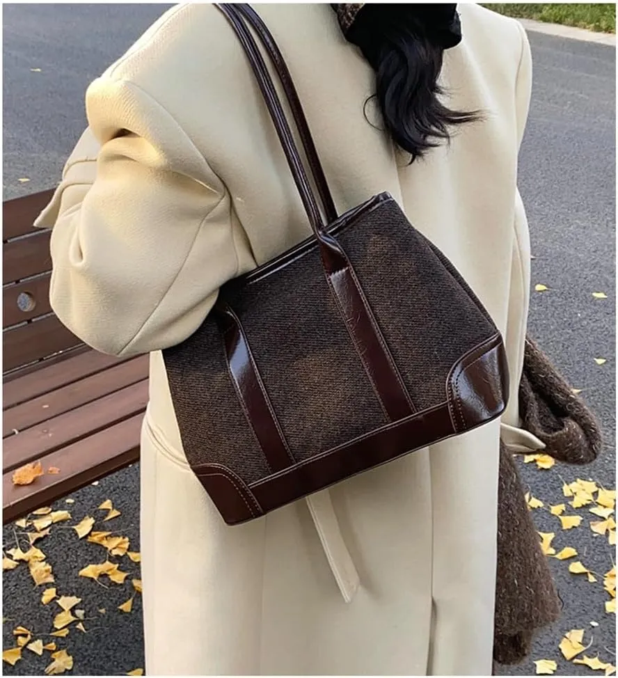 Trendy Tote Bag for Women Large Capacity Shoulder Bag Underarm Bag Tote Handbag Travel College Work Purse