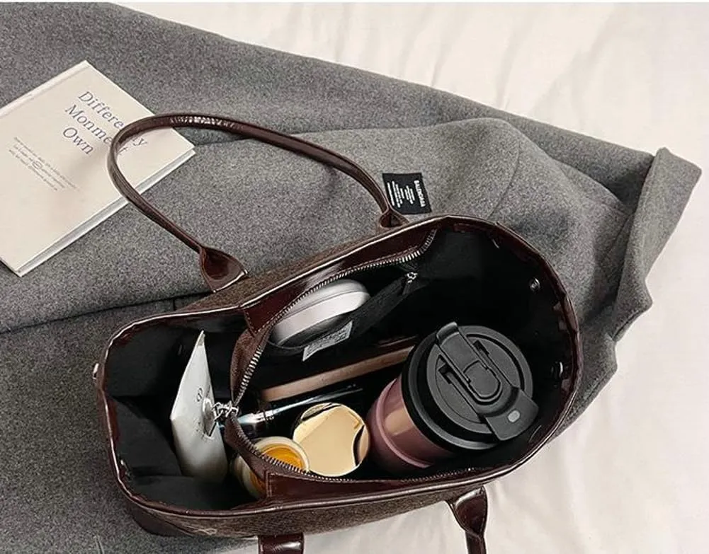 Trendy Tote Bag for Women Large Capacity Shoulder Bag Underarm Bag Tote Handbag Travel College Work Purse