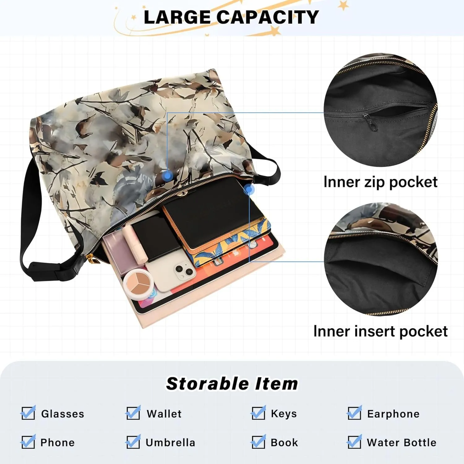Tropical leaf Palm Monstera Green Hobo Women Handbag Leather Large Crossbody Bag Soft Animal Print Womens Fall Purses