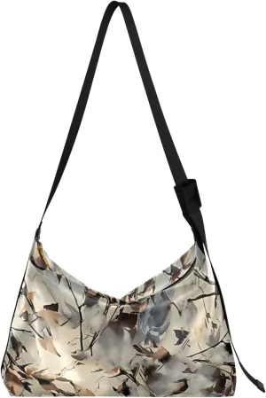 Tropical leaf Palm Monstera Green Hobo Women Handbag Leather Large Crossbody Bag Soft Animal Print Womens Fall Purses