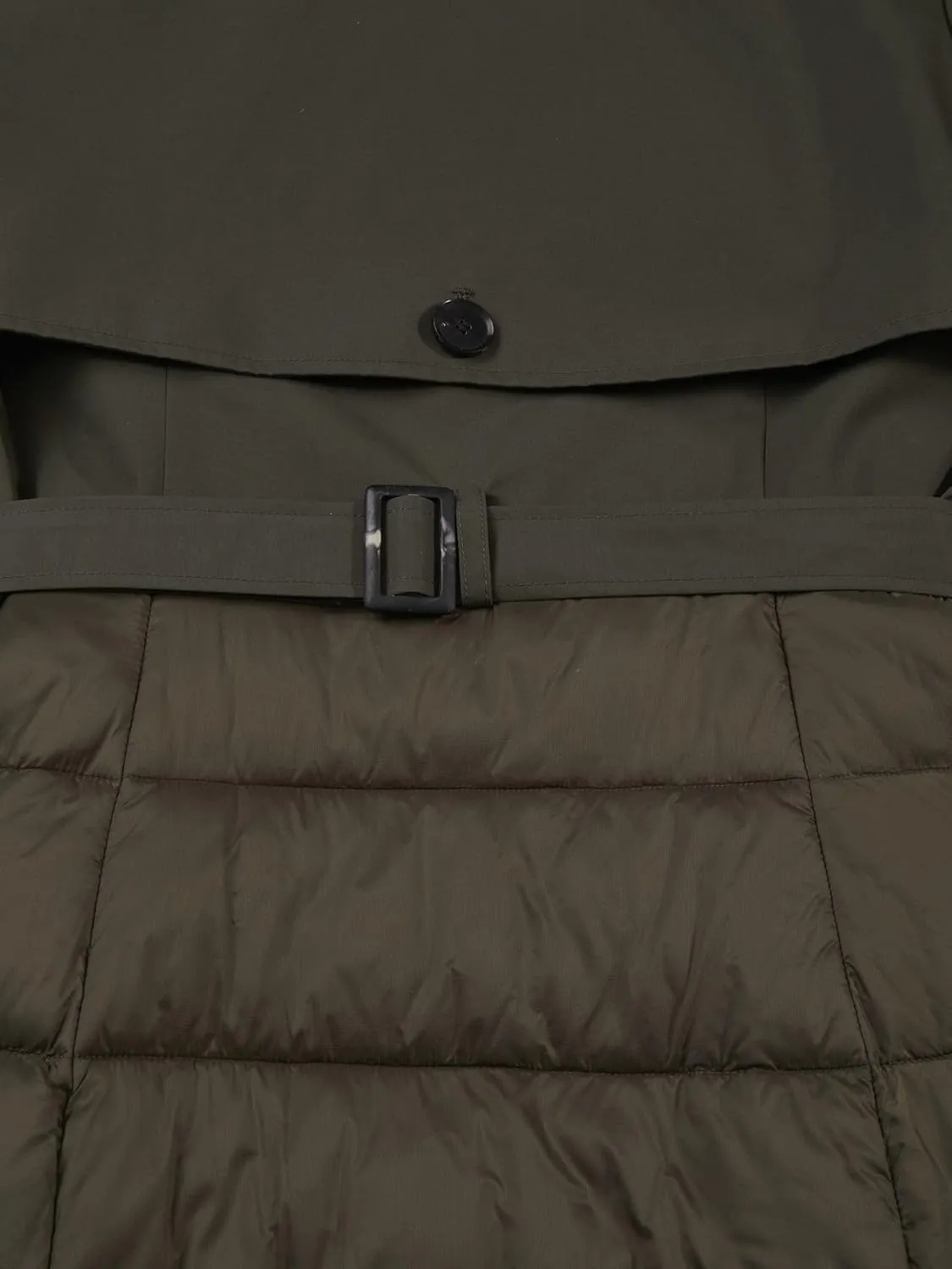 TUMI Women's Buckle Belted Midweight & Breathable Mackintosh Twill Puffer Trench with PrimaLoft Fill