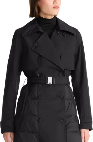 TUMI Women's Buckle Belted Midweight & Breathable Mackintosh Twill Puffer Trench with PrimaLoft Fill