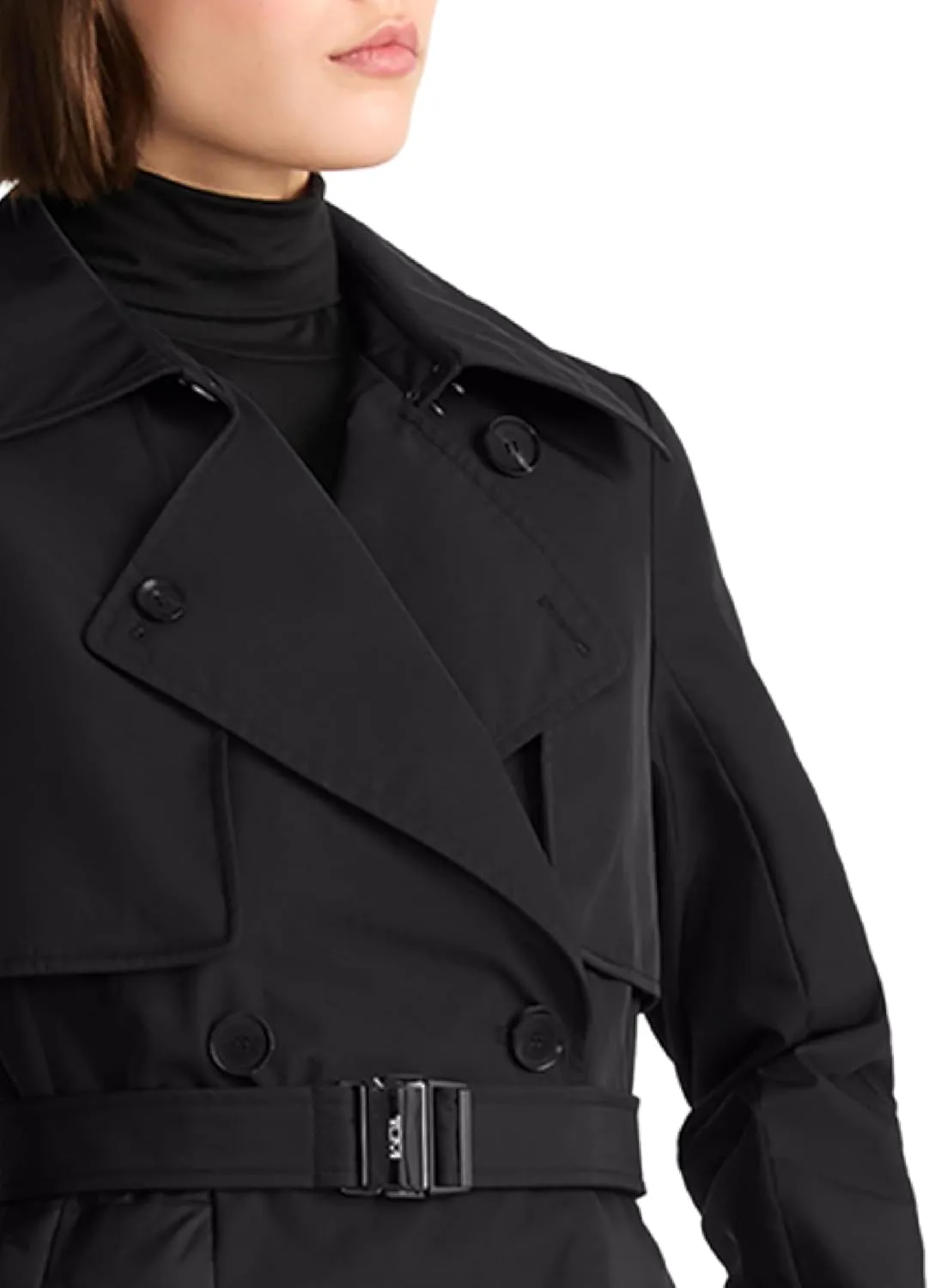 TUMI Women's Buckle Belted Midweight & Breathable Mackintosh Twill Puffer Trench with PrimaLoft Fill