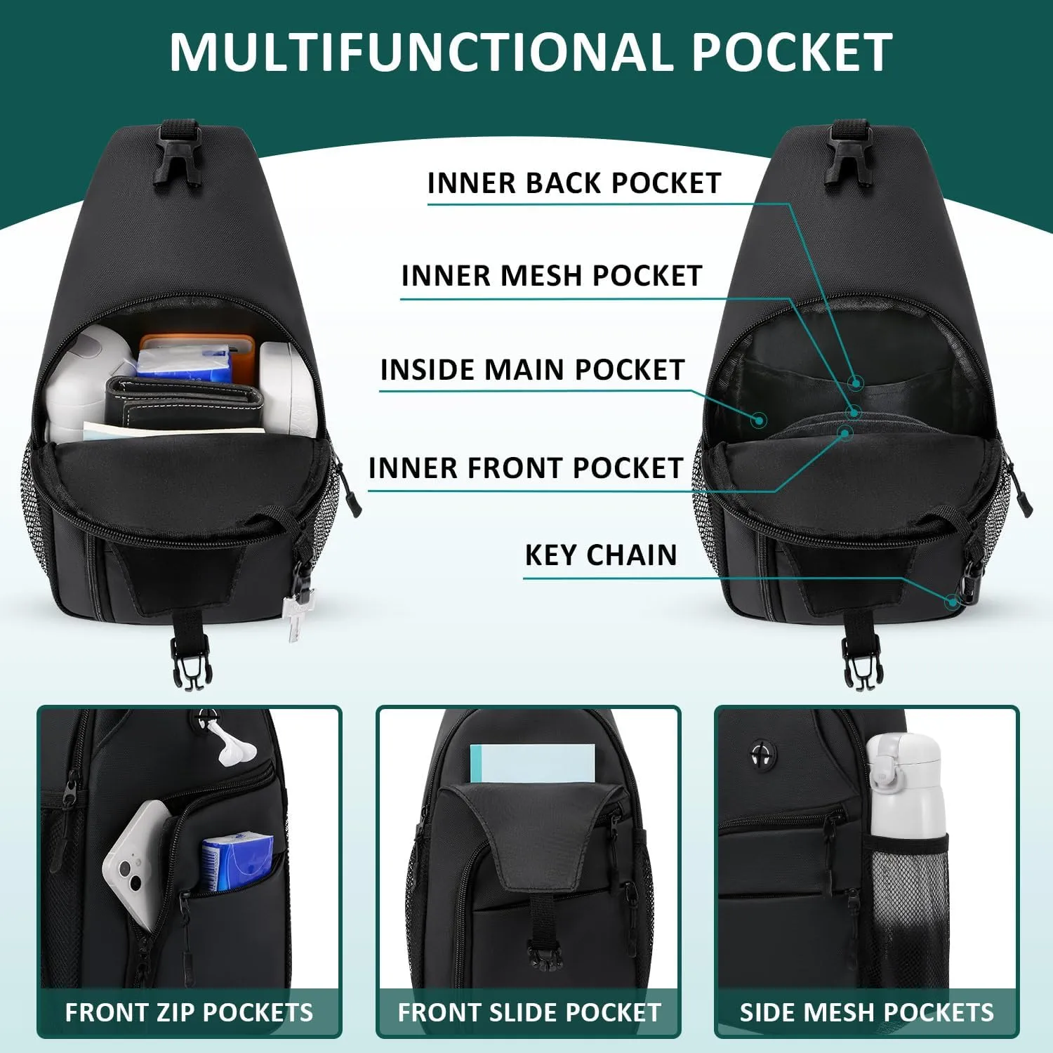 Tuwubi Crossbody Bags for Women Trendy,Sling Bag for Men with Adjustable Shoulder,Travel Essentials Backpack for Traveling