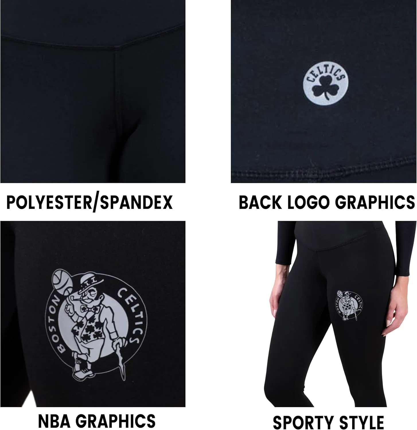 Ultra Game Women's NBA Official Super Soft Lightweight Leggings Fitness Sport Yoga Active Pants