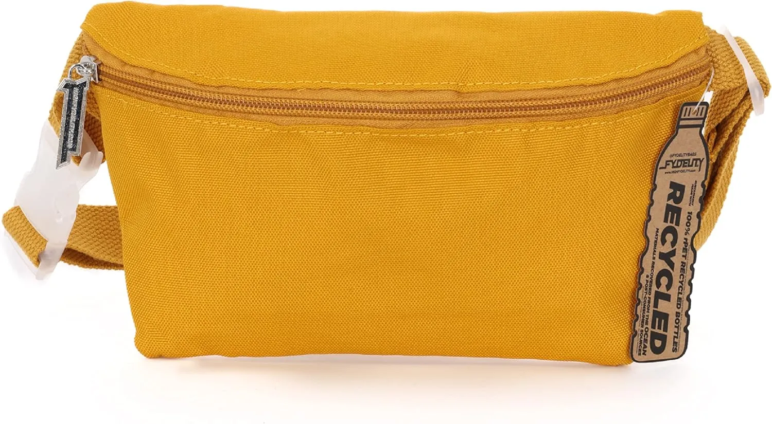 Ultra Slim Fanny Packs for Women – 80s/90s Recycled RPET Bum Bag – Unisex Crossbody Waist Belt Bag for Travel, Festivals, Sports & Daily Use – Waist Belt Bag for Women | Mustard