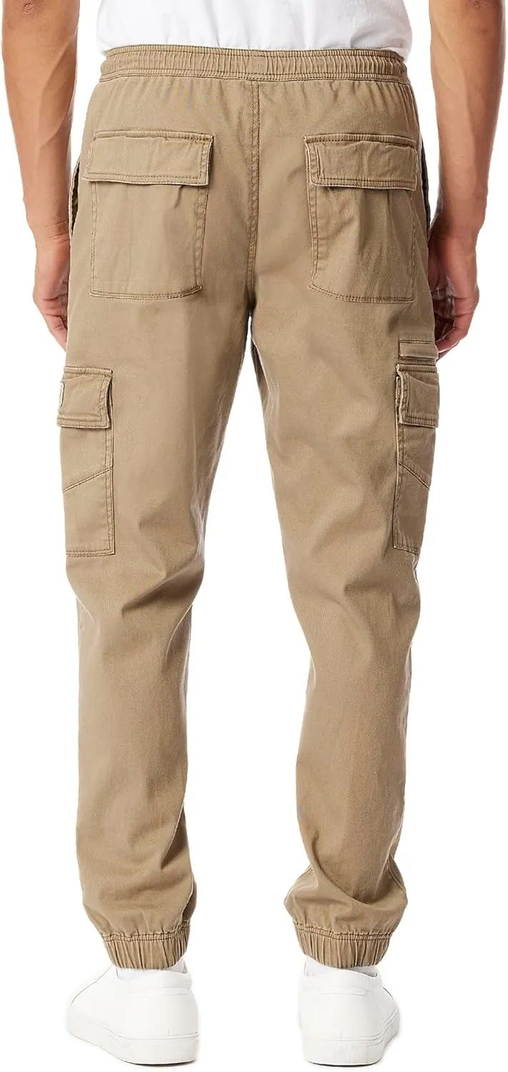 UNIONBAY Men's Davis Elastic Waist Stretch Twill Relaxed Fit Cargo Jogger Pants