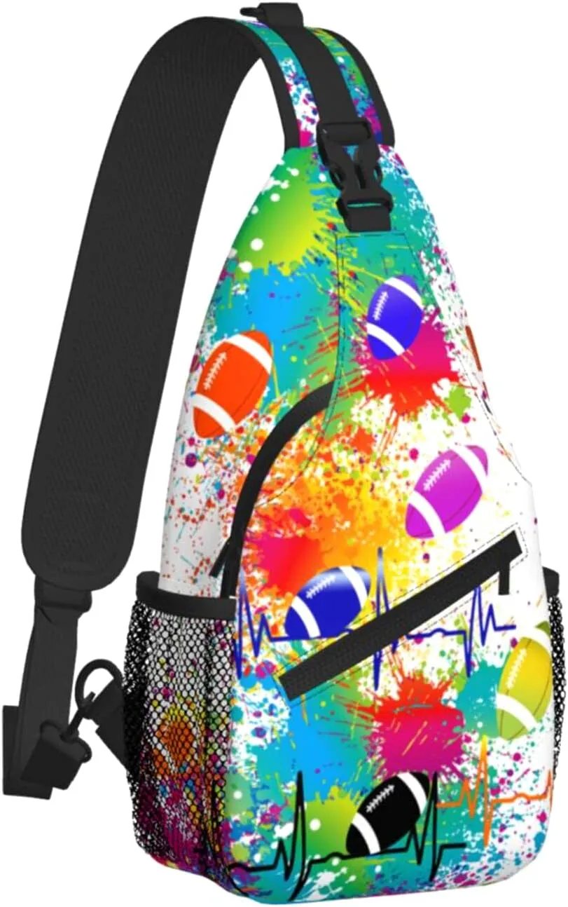Unisex Soccer Sling Bag Backpack Football Baseball Crossbody Bag Basketball Chest Bag Daypack For Travel Hiking