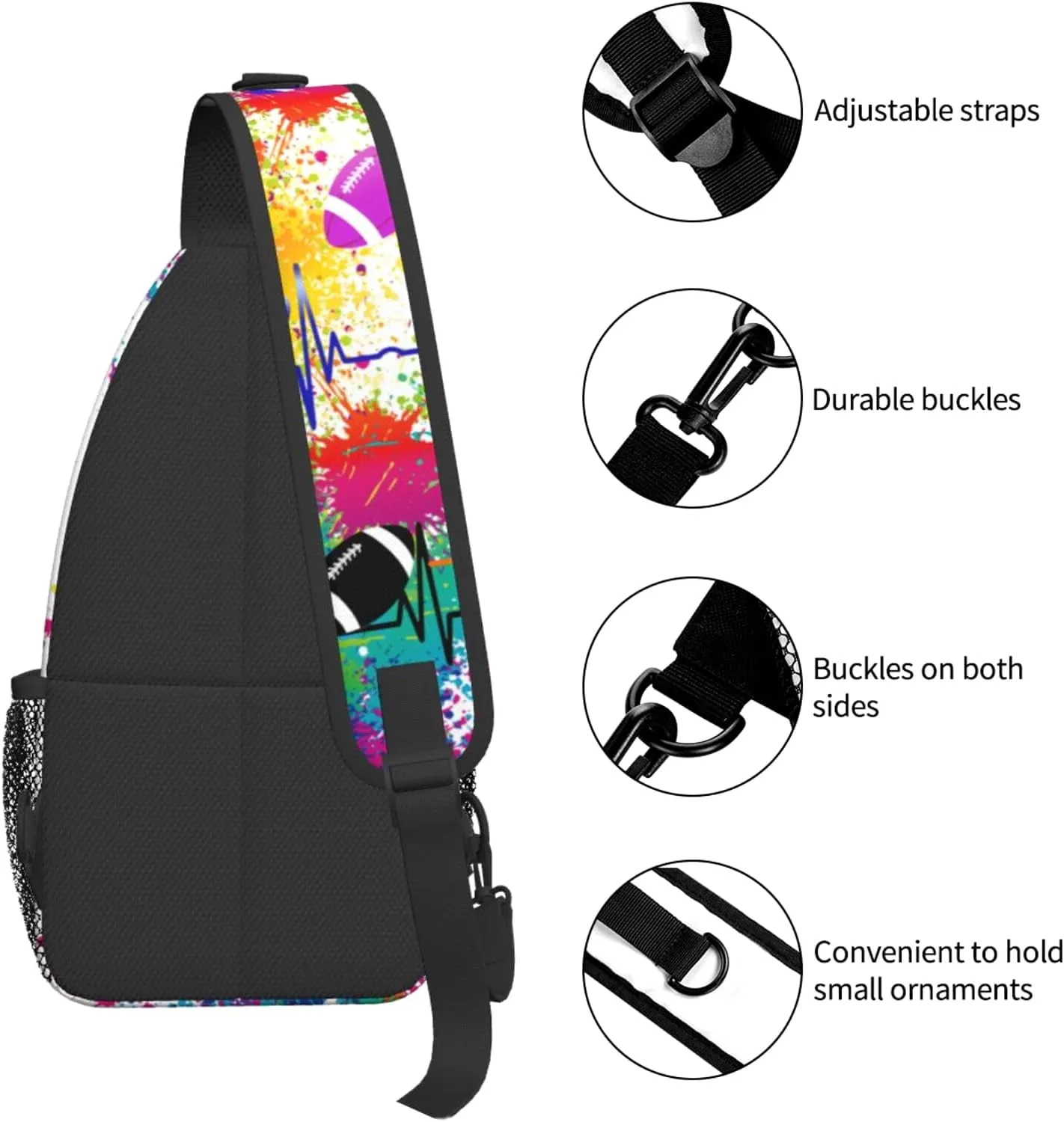 Unisex Soccer Sling Bag Backpack Football Baseball Crossbody Bag Basketball Chest Bag Daypack For Travel Hiking