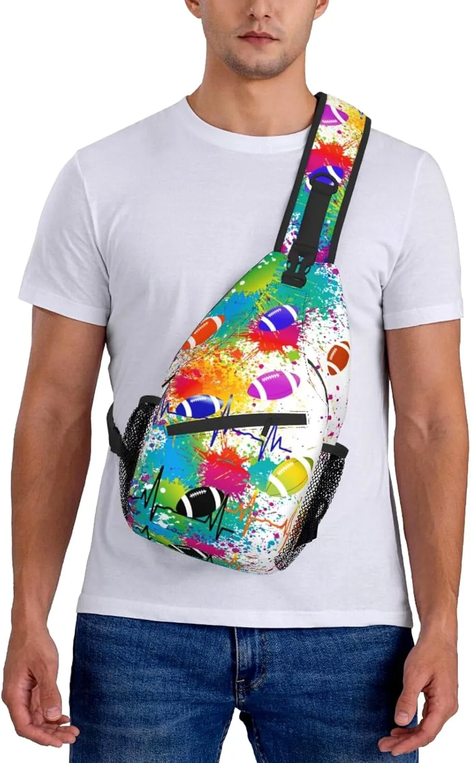 Unisex Soccer Sling Bag Backpack Football Baseball Crossbody Bag Basketball Chest Bag Daypack For Travel Hiking