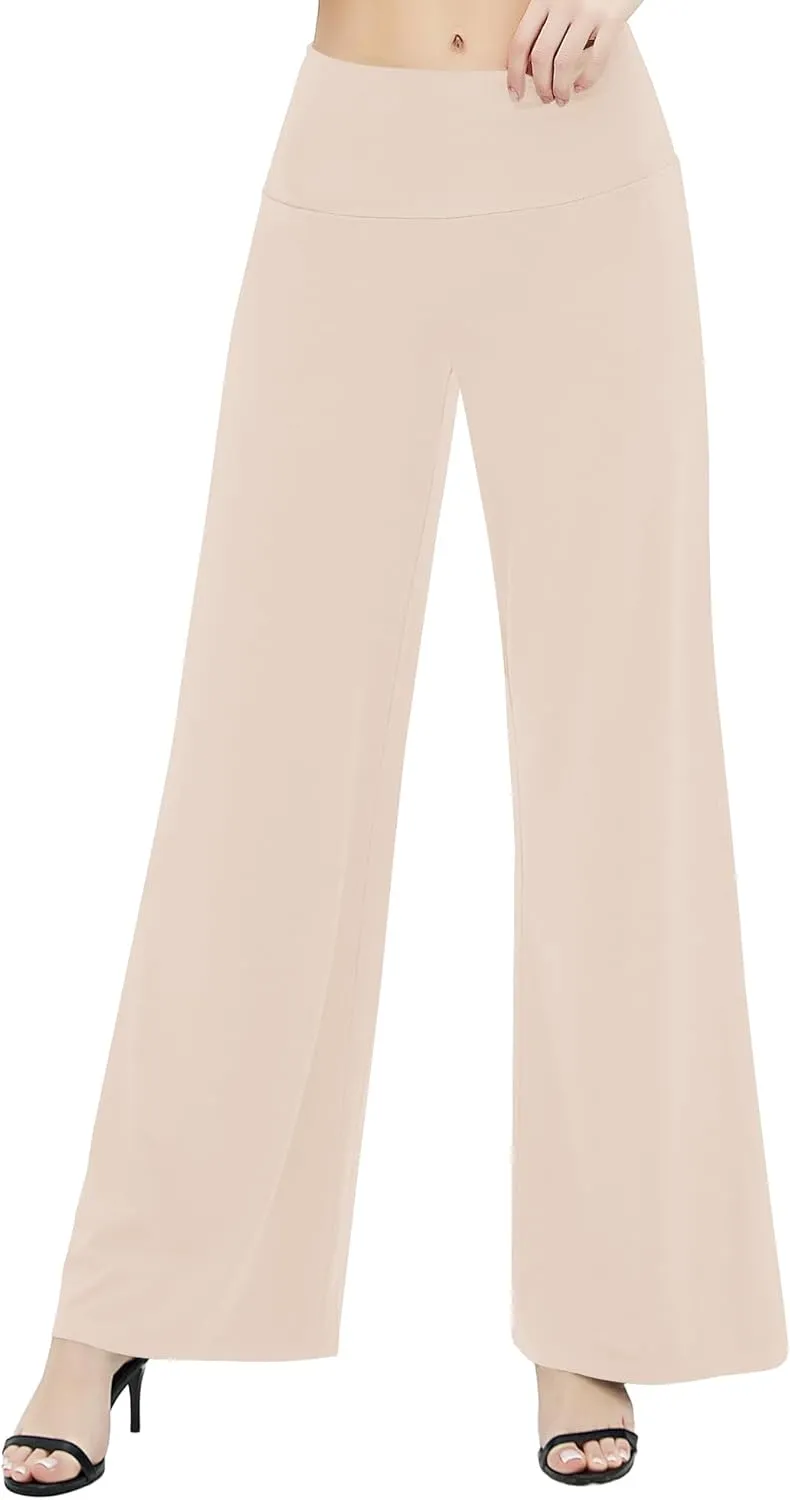 Urban CoCo Women's Dress Pants Solid Wide Leg Casual Sport Trousers Straight Leg High Waist Stretch Pants